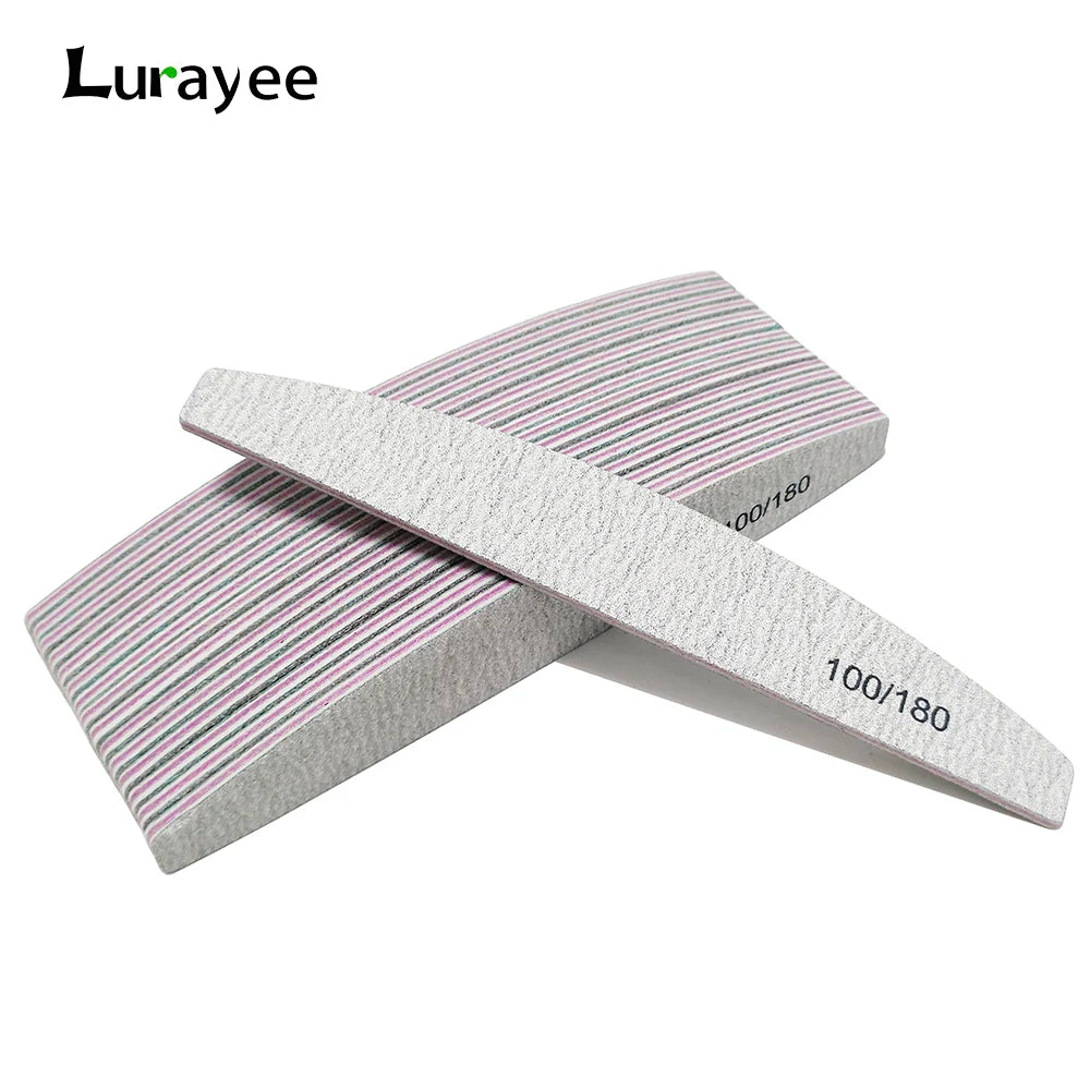 Lurayee Half Moon Nail File Buffers — Professional Sanding & Shaping Tool