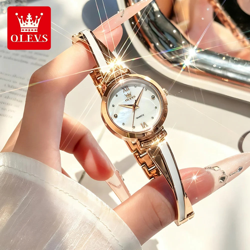 Elegant Rose Gold Women's Quartz Watch — Luxury Bracelet Wristwatch