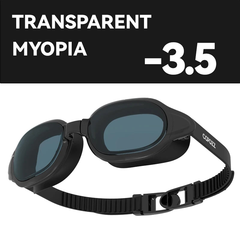 COPOZZ Prescription Swimming Goggles — Anti-Fog Diopter Eyewear for Adults