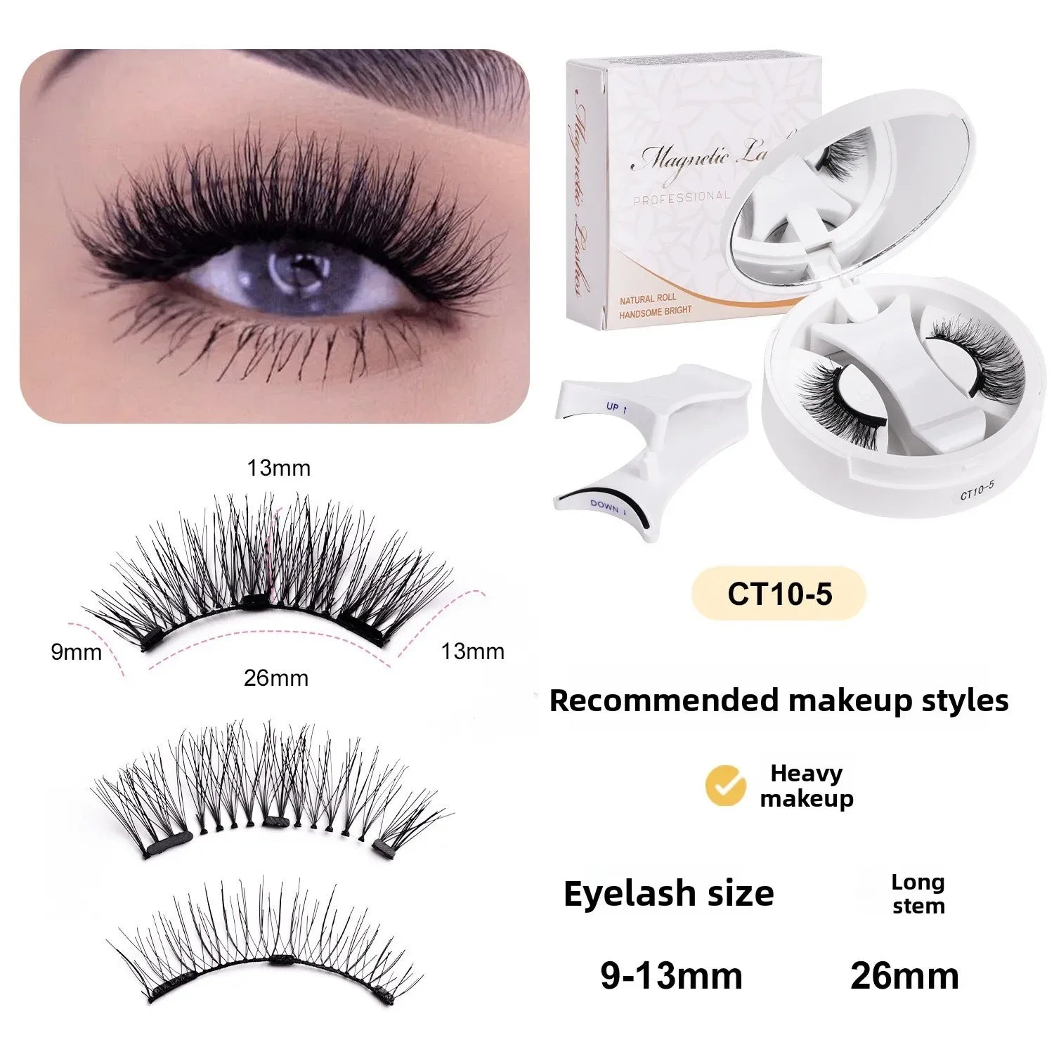 FUNMIX Magnetic Eyelashes Set — Reusable False Lashes with Tweezers