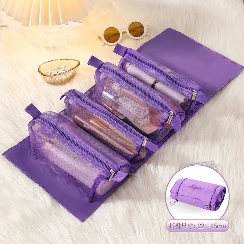 4-in-1 Detachable Cosmetic Bag — Large Capacity Travel Makeup Organizer