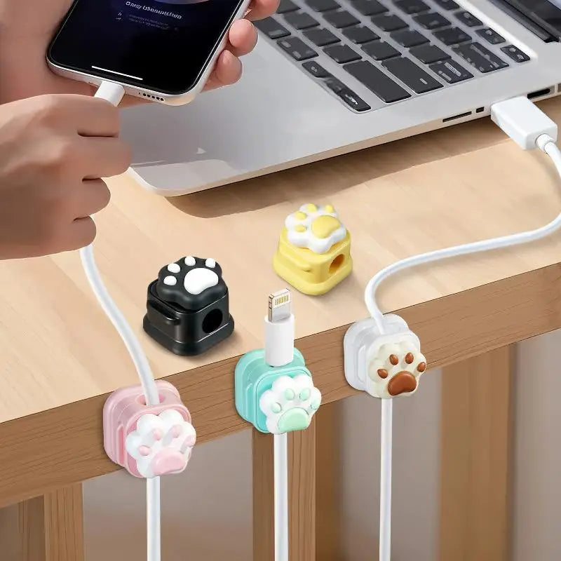 Desktop Cable Organizer Clips — Self-Adhesive Cord Management for Office