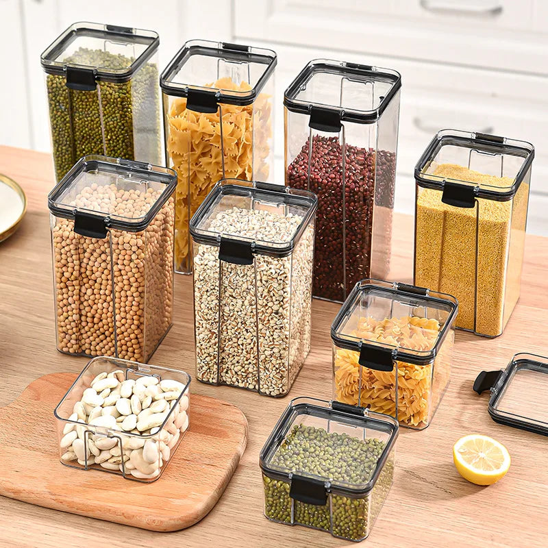 Sealed Kitchen Grain Storage Jars — Moisture-Proof Food Organizers