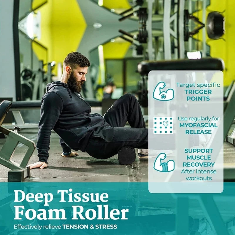 Teplte Foam Roller with Grooves — Muscle Massage & Yoga Support