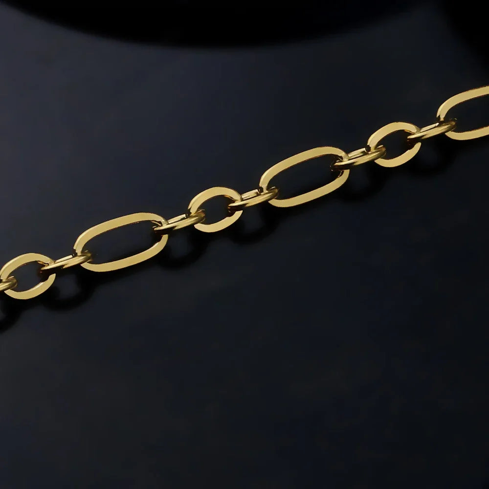 Alisaya Stainless Steel Rolo Cable Chain — 1 Meter DIY Jewelry Making Supply