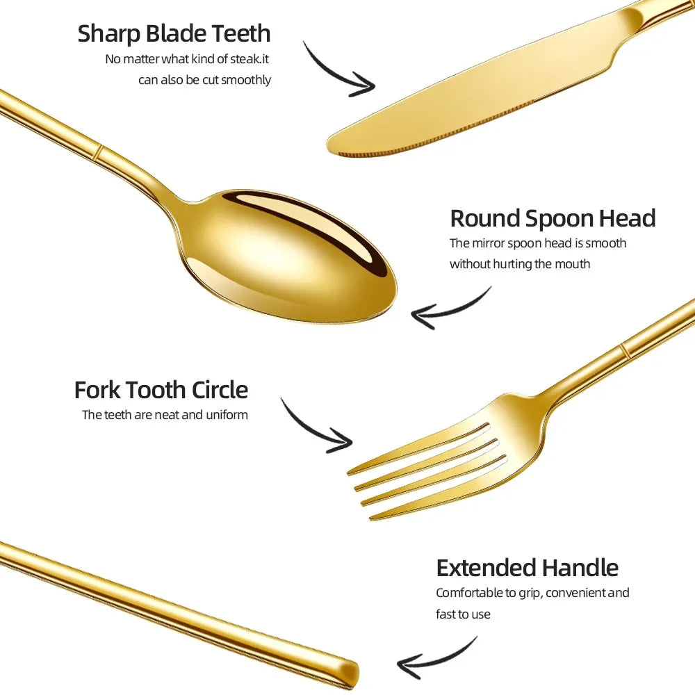 STONEGO 5-Piece Stainless Steel Flatware Set — Premium Cutlery for Dining & Travel