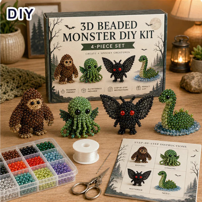 DIY Animal Beading Craft Kit — Handmade 3D Beaded Animal Set with Instructions