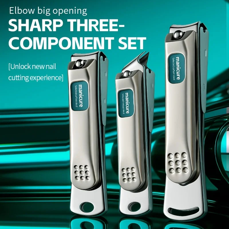 Stainless Steel Nail Clipper Set — Sharp Manicure Tools for Thick Nails