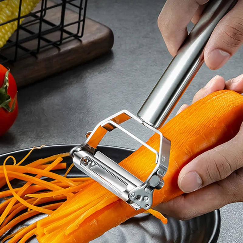 BalmyDays Stainless Steel Vegetable Peeler — 2-in-1 Slicer and Grater Tool