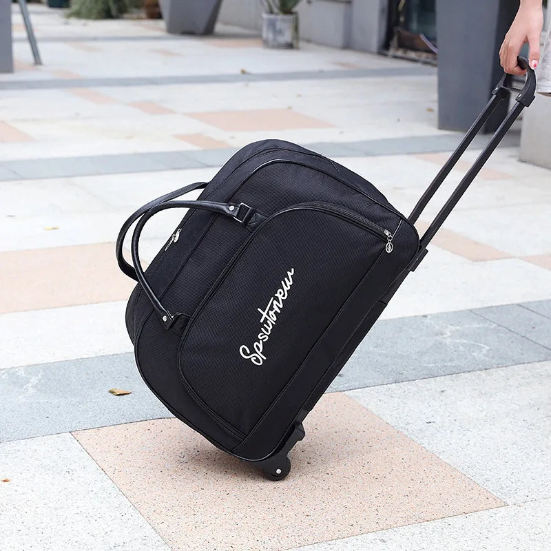 Felemi Foldable Trolley Duffle Bag — Large Capacity Travel Luggage