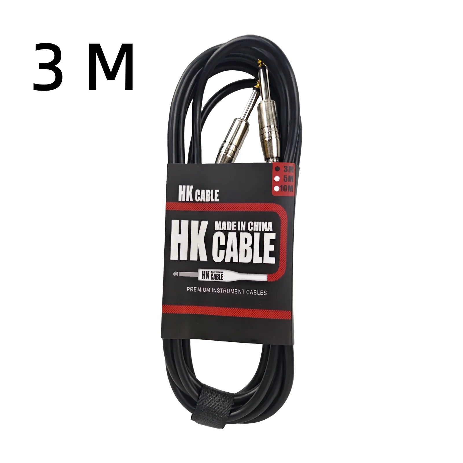 Miwayer Black Leather Guitar Cable — Shielded Audio Cord for Bass and Instruments