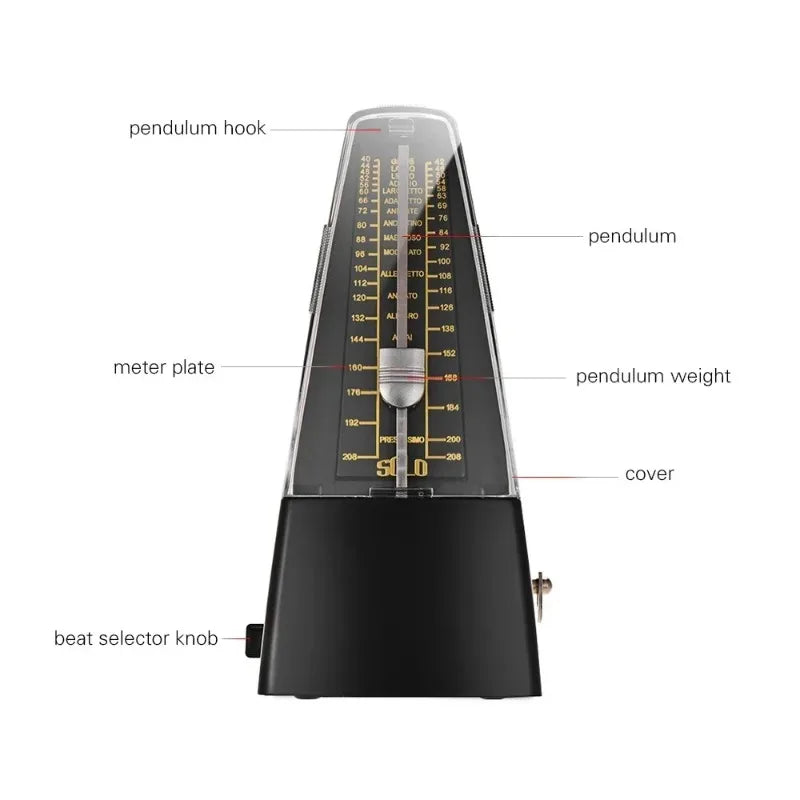 Precision Mechanical Metronome — Tempo Trainer for Musical Instruments