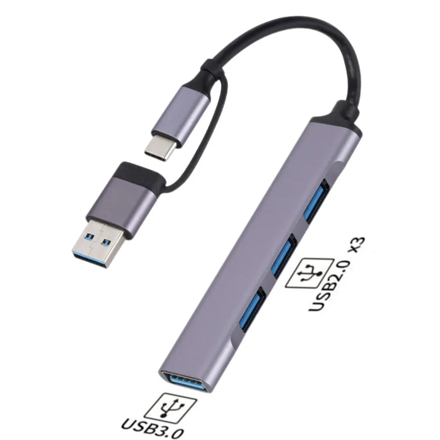 MnnWuu USB-C Multiport Hub — High Speed 5Gbps 4-in-2 Data Splitter