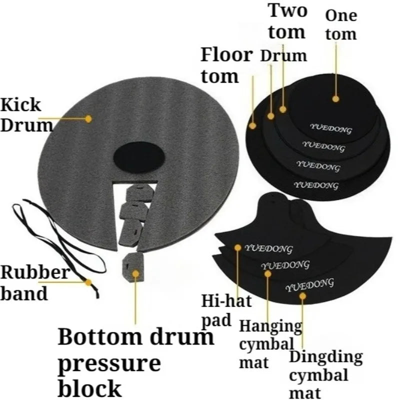 Circular Drum Pad — Shock-Absorbing Soundproof Musical Accessory