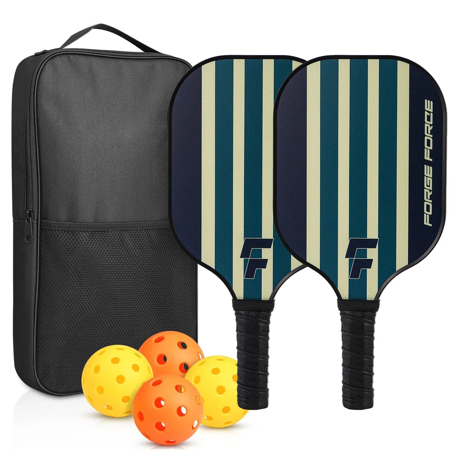 GojoyLiu Pickleball Paddle Set — Durable Fiberglass Rackets with 4 Balls
