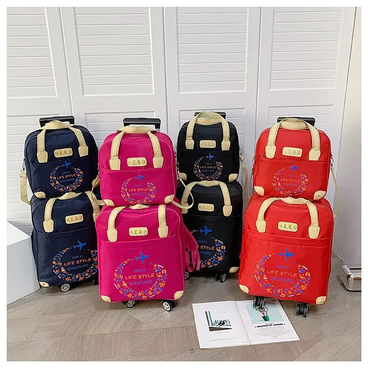 ABQP Oxford Cloth Carry-On Luggage — Lightweight Rolling Travel Bag