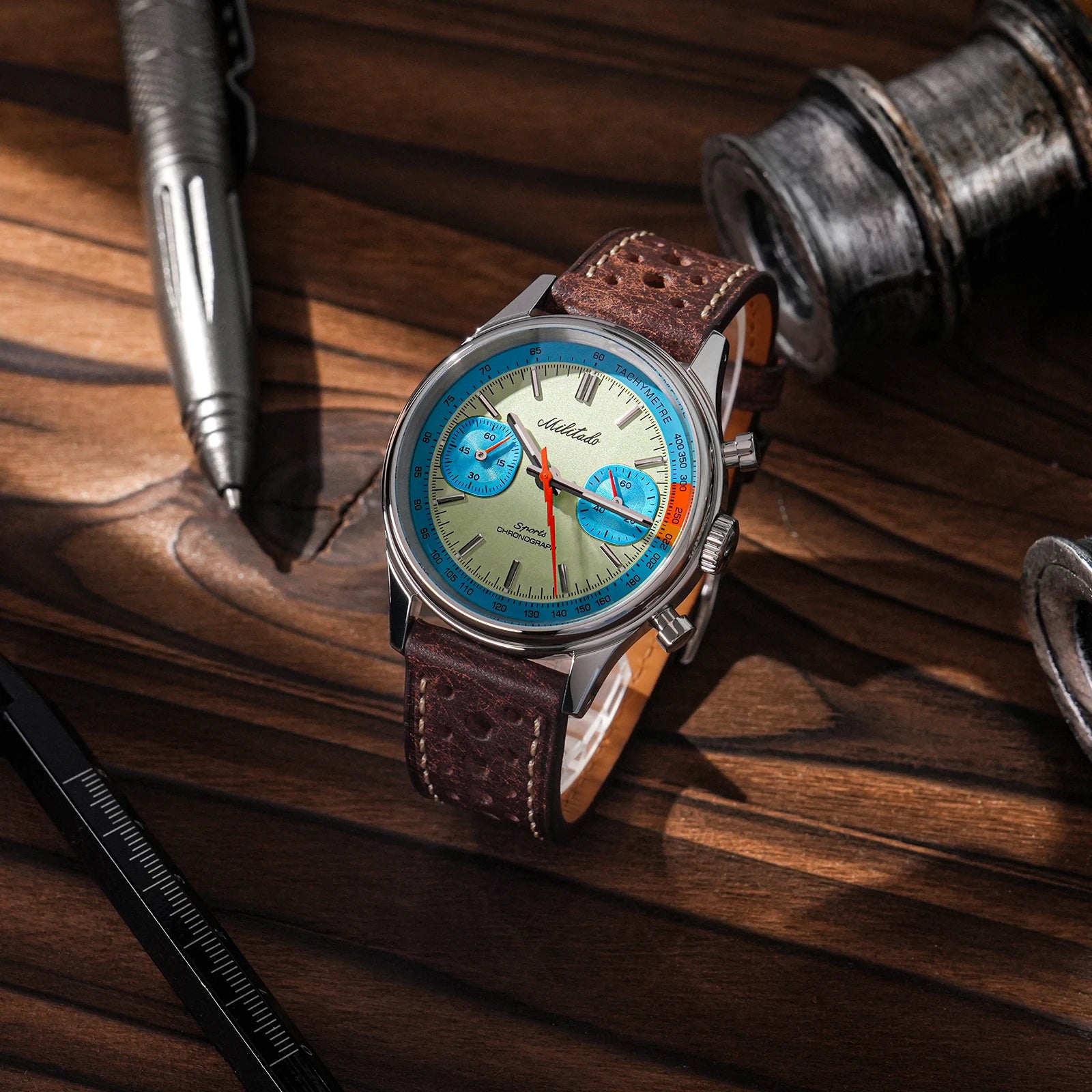 militado ML23 Quartz Chronograph Watch — Stainless Steel & Sapphire Crystal
