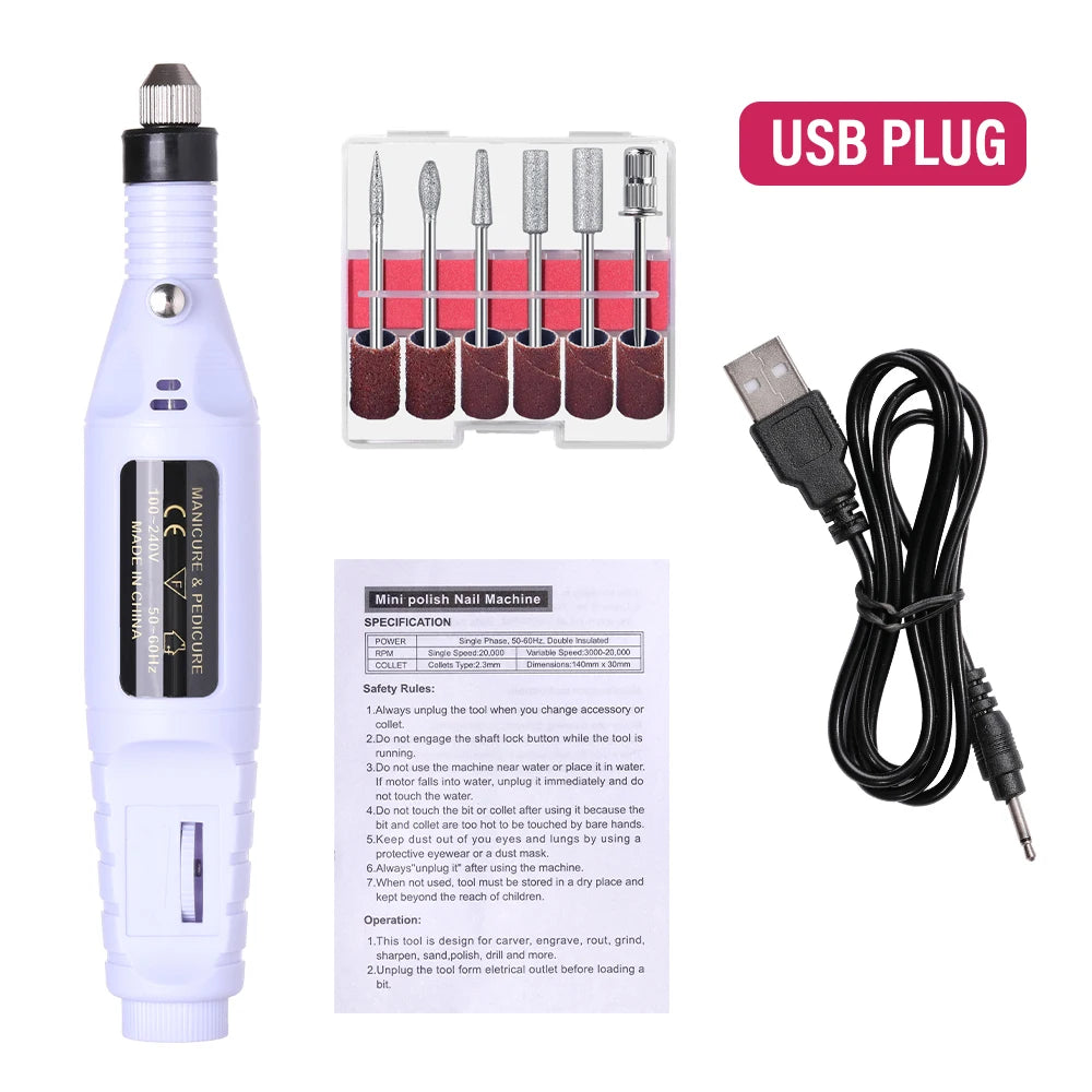 LULAA Electric Nail Drill Machine Set — Professional Manicure & Pedicure Tool