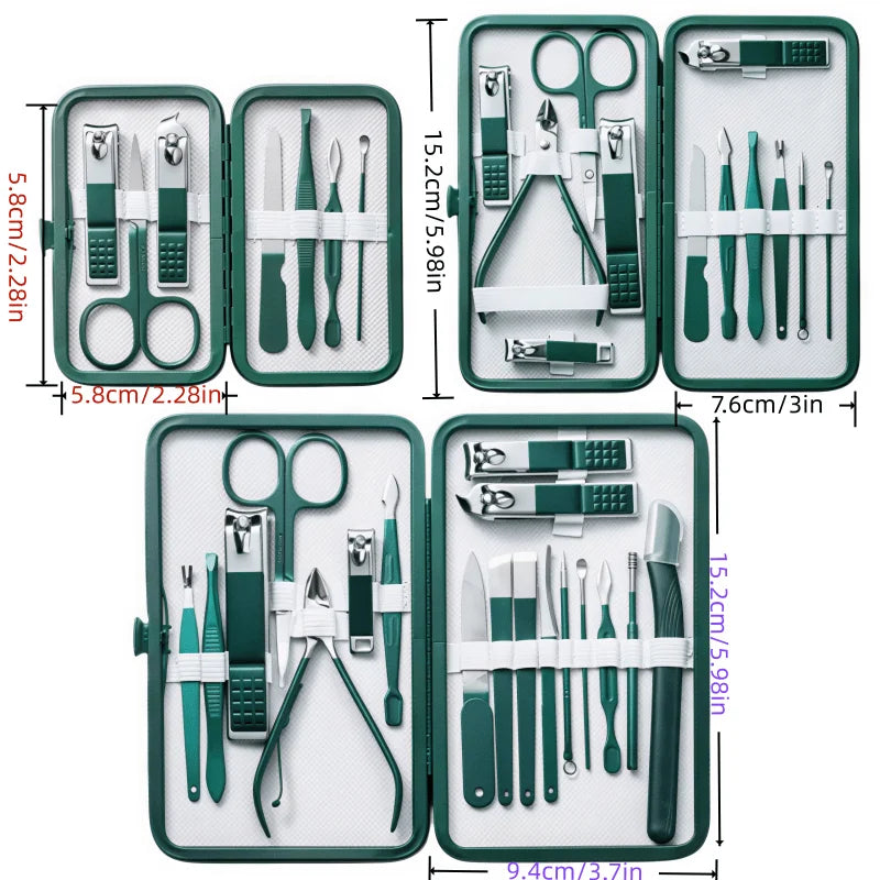 Professional Manicure and Pedicure Set — Complete Nail Care Kit in Portable Case