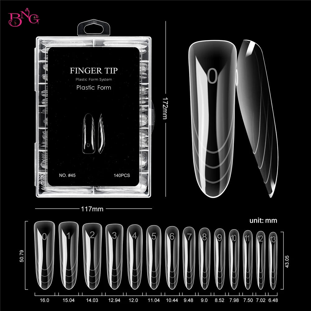 Dual Nail Forms for Poly Gel — Full Cover Manicure Extension Molds