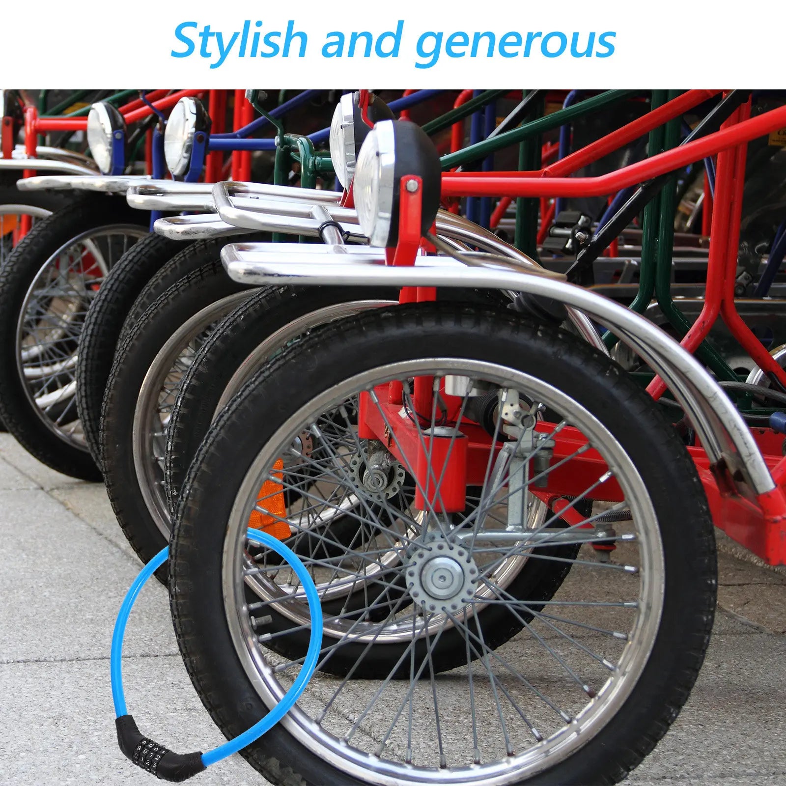 Steel Cable Bike Lock — Portable Anti-Theft Security Chain for Cycling
