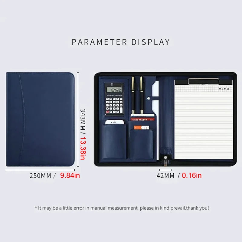 Folderix Multifunctional Leather Business Portfolio — A4 Document Organizer