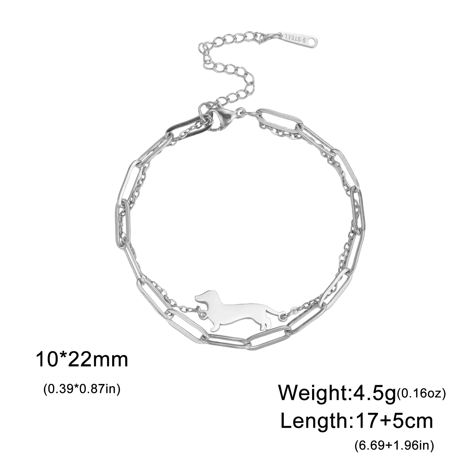 Dachshund Dog Stainless Steel Bracelet — Elegant Animal Jewelry for Women