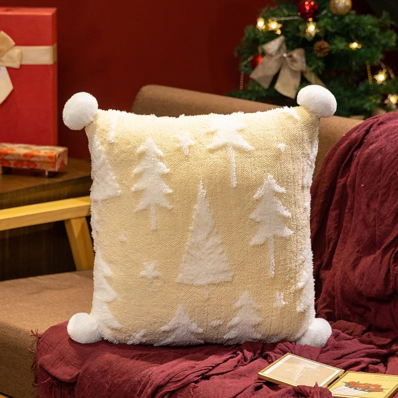 MIAOOWA Christmas Tree Plush Pillow — Soft Festive Throw Cushion for Holiday Decor