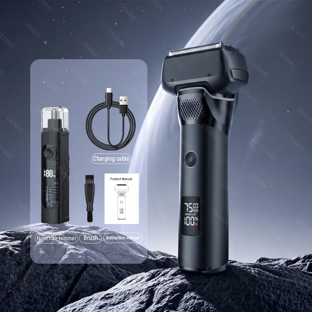 CENRR Electric Shaver for Men — Portable Waterproof Beard Trimmer