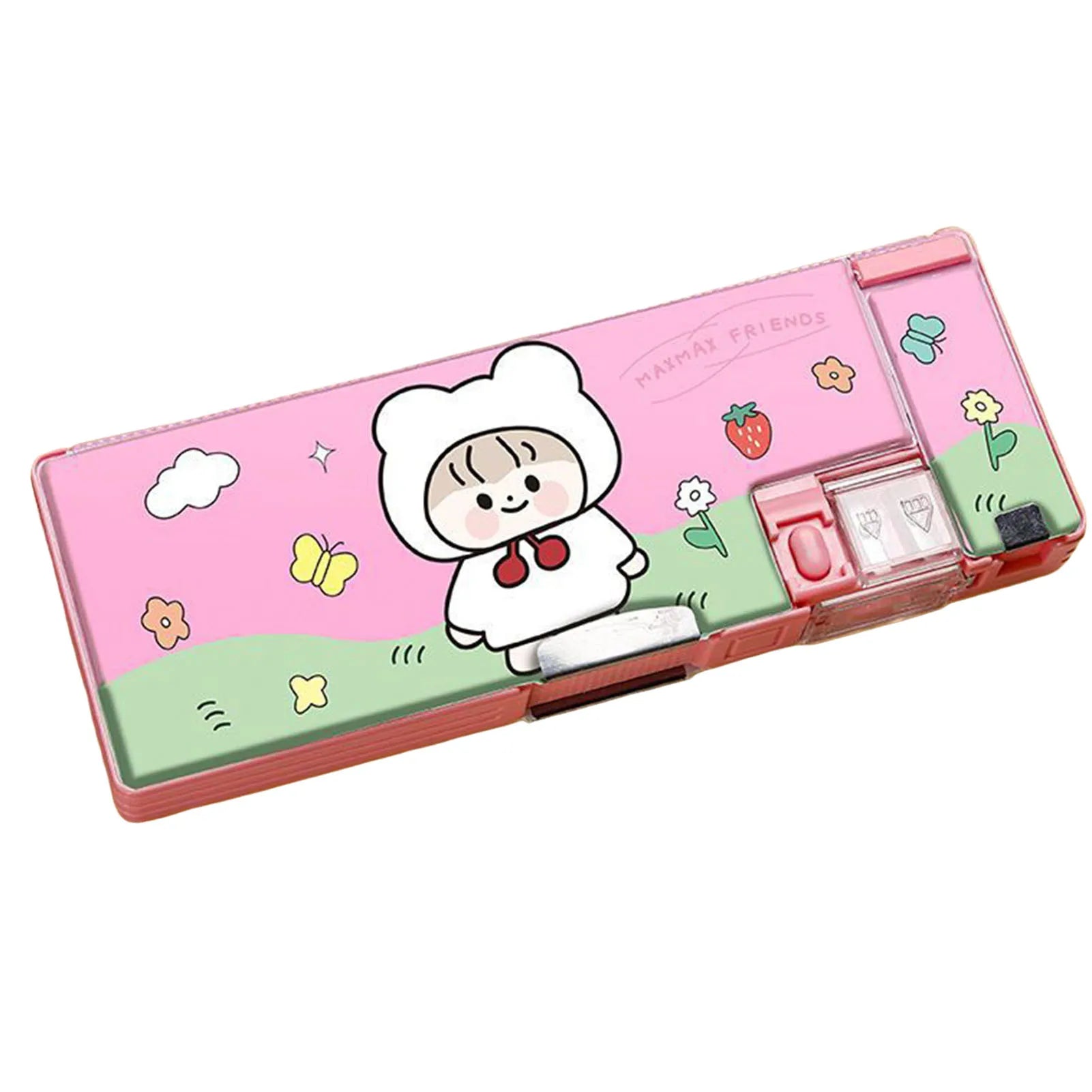 Pencil Case — Magnetic Closure, Dual Sharpener
