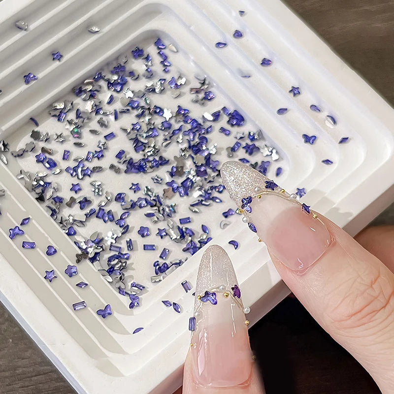 KQDSP Rhinestone Nail Charms — Multi-Shape Shiny Flat Back Gems