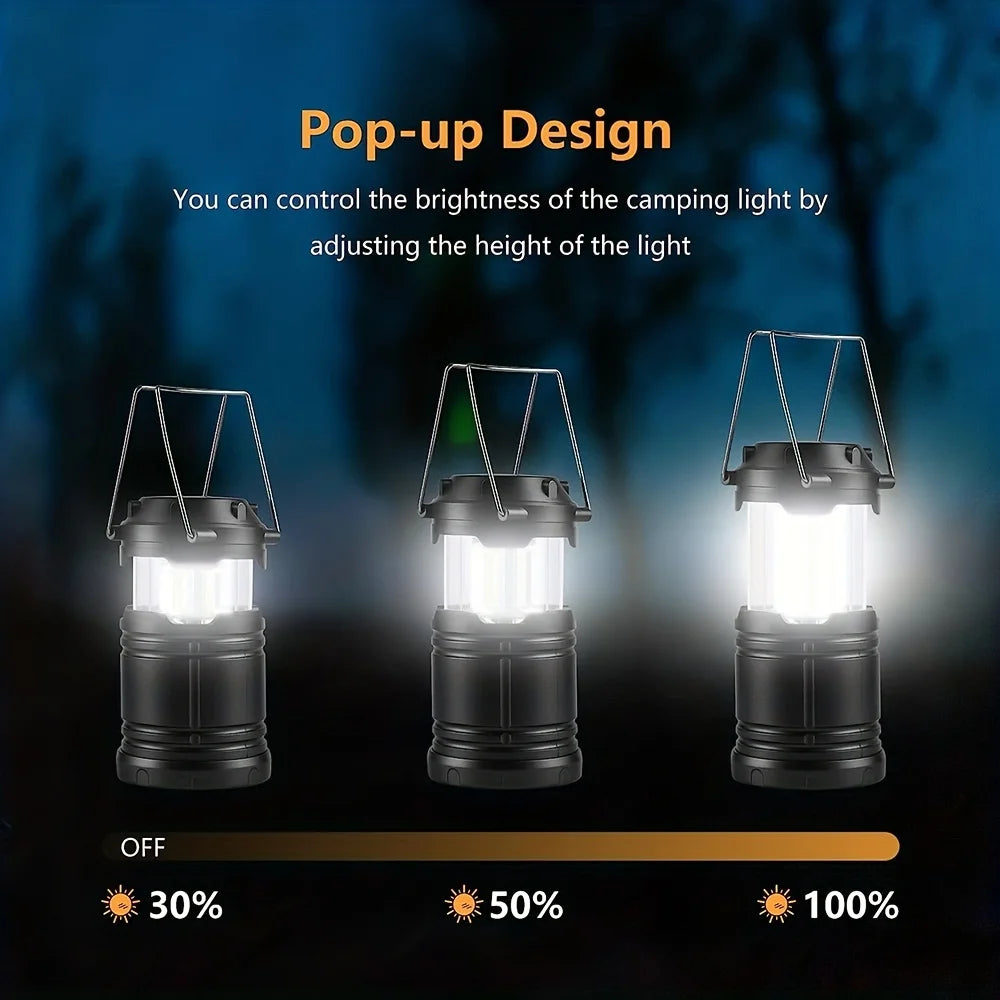 Portable LED Camping Lantern — Compact Collapsible Tent Light for Outdoor Use