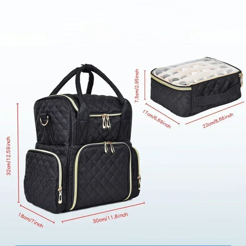 VECENT Nail Polish Organizer Bag — Portable 48-Bottle Storage Case