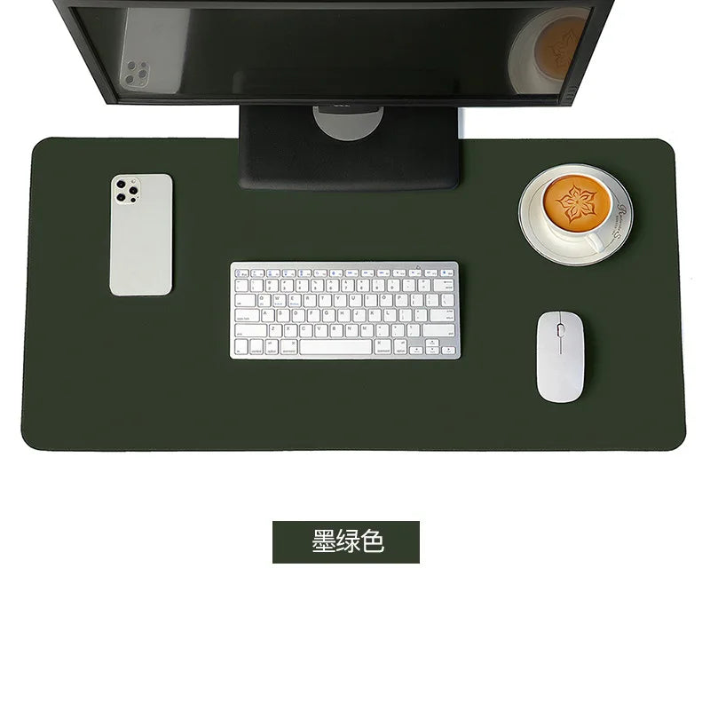 NULOXO PU Leather Desk Mat — Waterproof Office Blotter & Mouse Pad