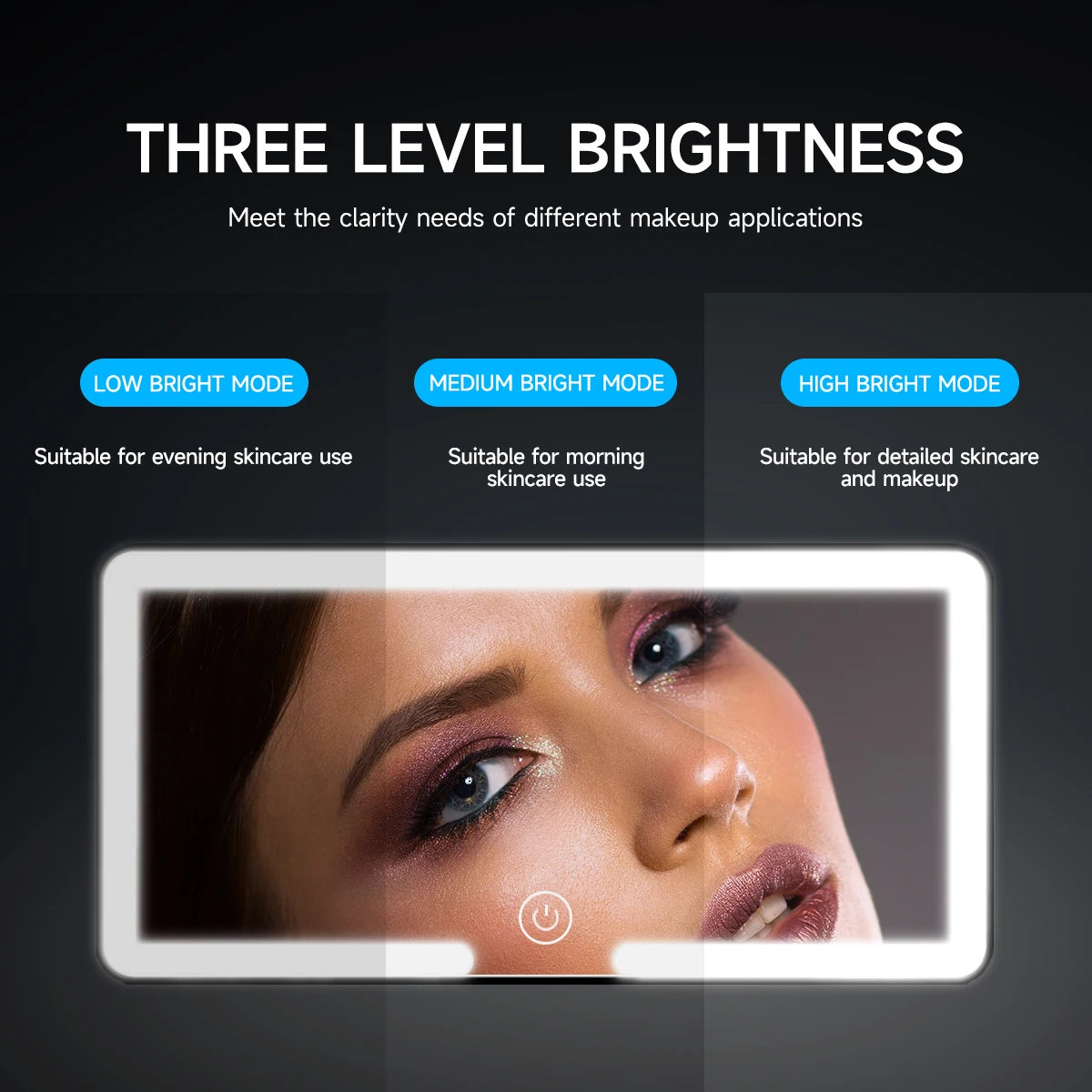 LED Car Makeup Mirror — Ultra Thin HD Sunshade Mirror with Touch Dimming