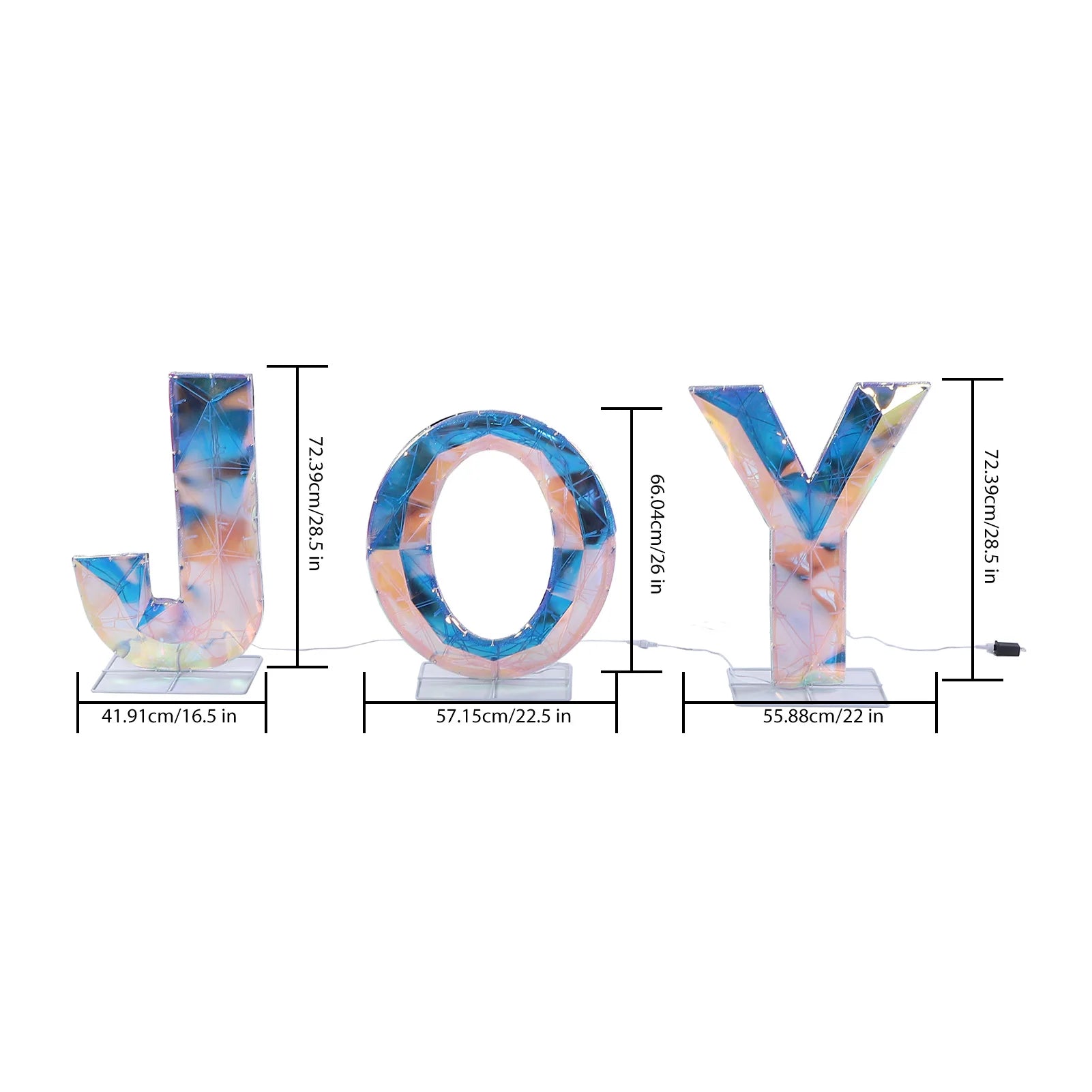 JOY LED Lettered Holiday Decorations — 3-Piece Outdoor Christmas Set