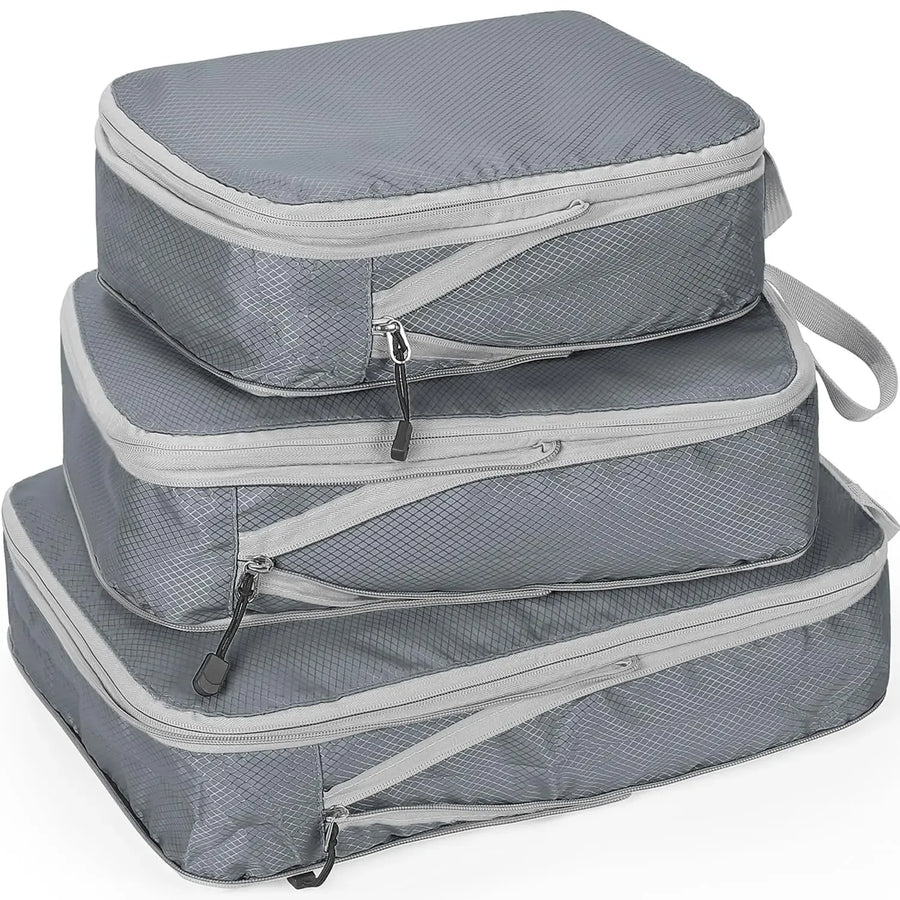 Travel Luggage Organizer Set — Compression Packing Cubes for Suitcases