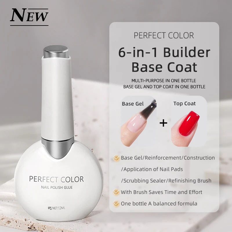 Perfect color Gel Base and Top Coat Set — High Gloss Long Lasting Finish