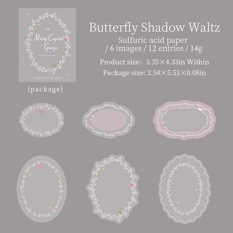 Transparent DIY Decorative Stickers — 12 Piece Set for Scrapbooking & Decor