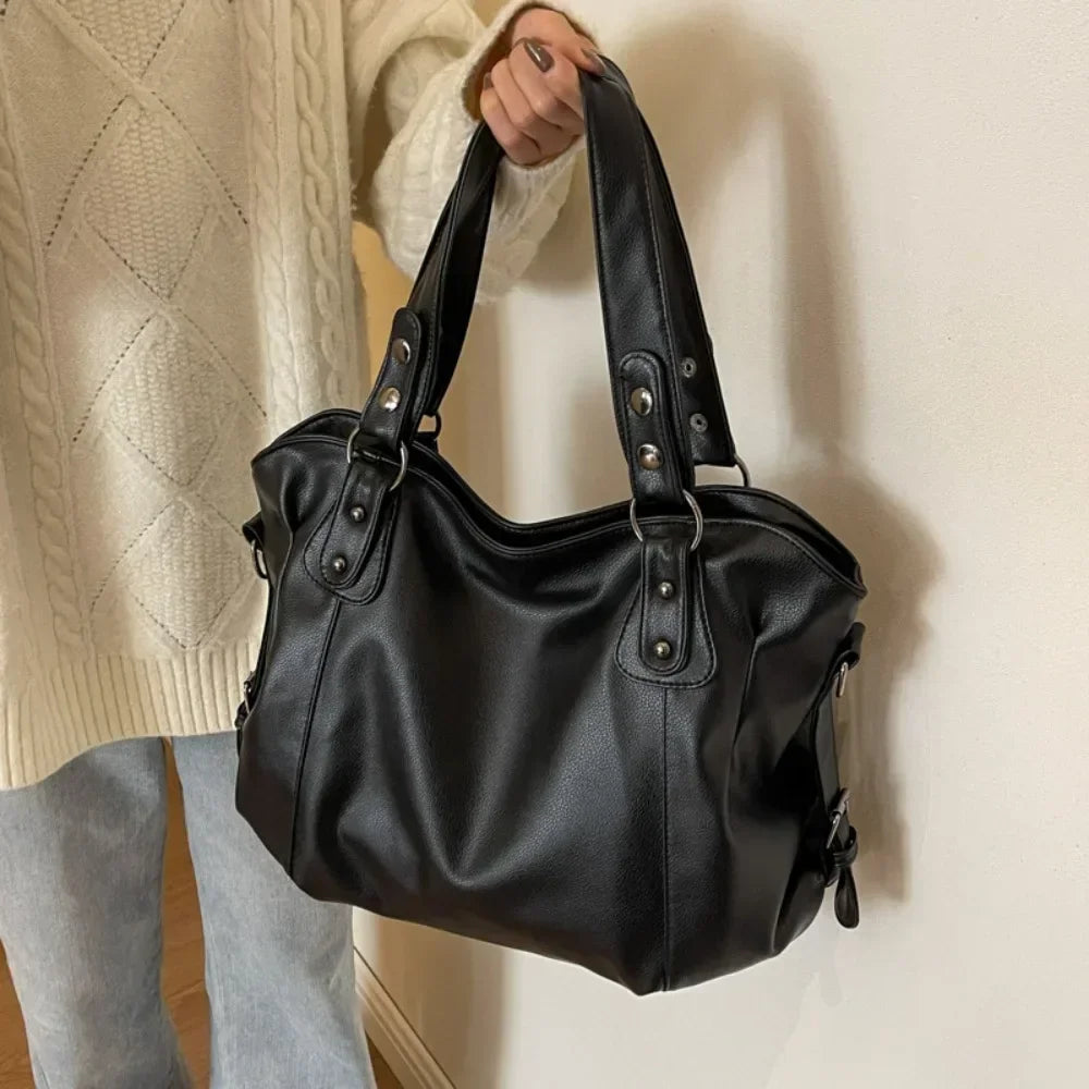 dawndesslo Large Capacity Hobo Handbag — Stylish Soft Leather Shoulder Tote