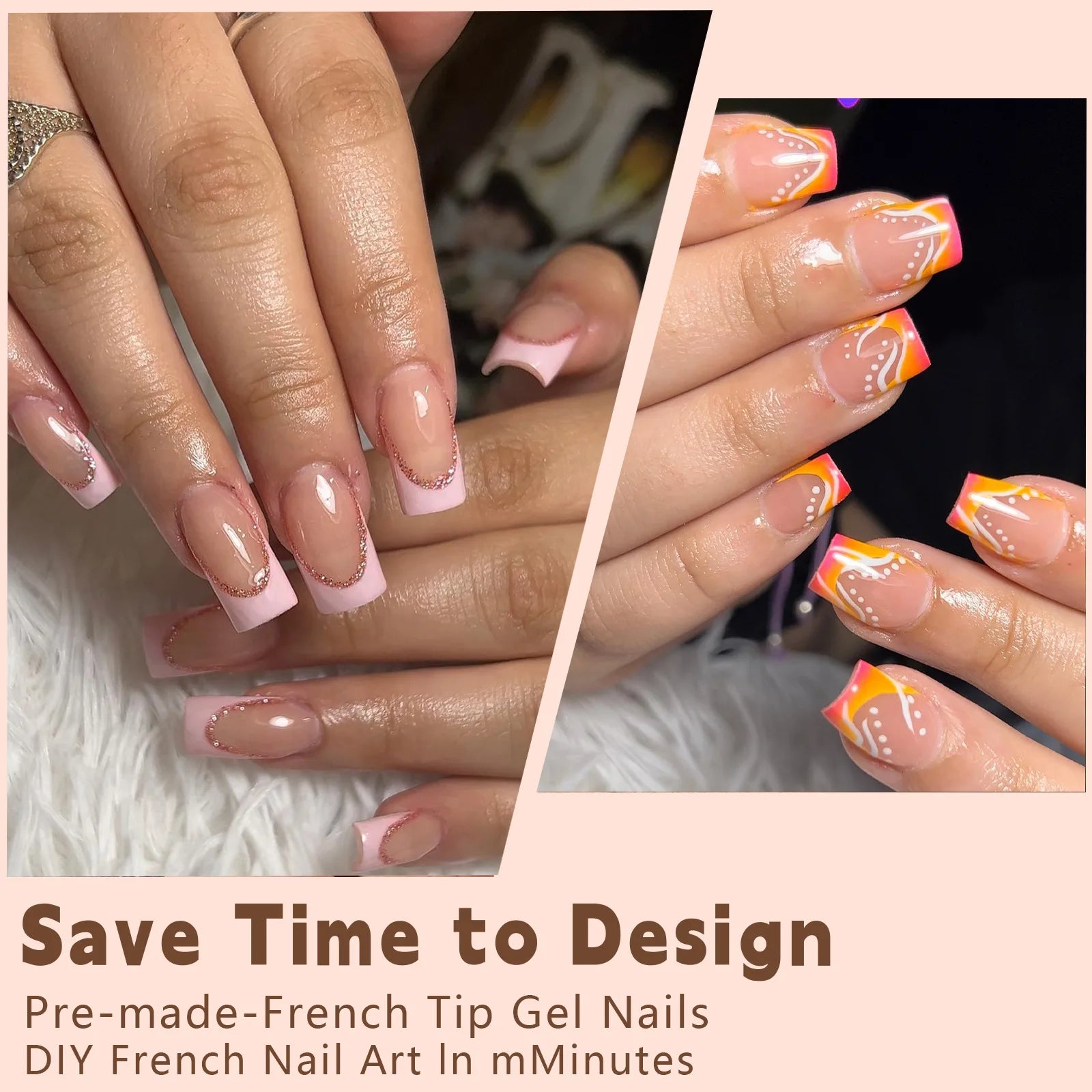 French Tip Soft Gel Nail Tips — 150 Piece DIY Press On Set
