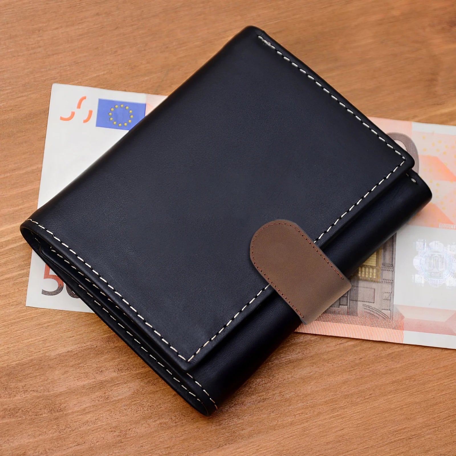 Magnetic PU Leather Money Clip — Slim Minimalist Card & Cash Holder