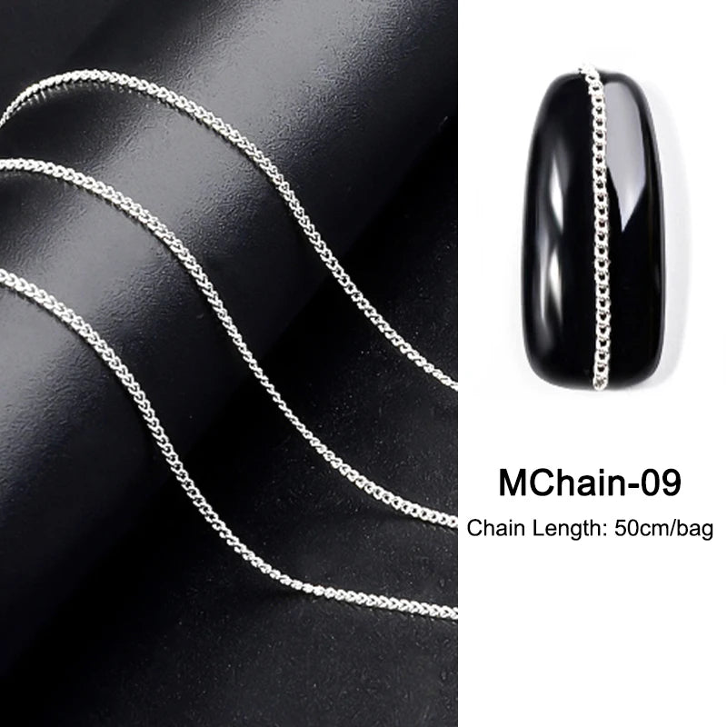 MagiBling Rhinestone Nail Chain — Shiny 3D Crystal Charms for DIY Manicure