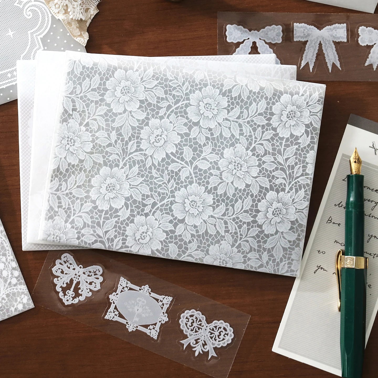 Vintage Lace Paper Envelopes — Nostalgic Postcard Storage & Letter Supplies
