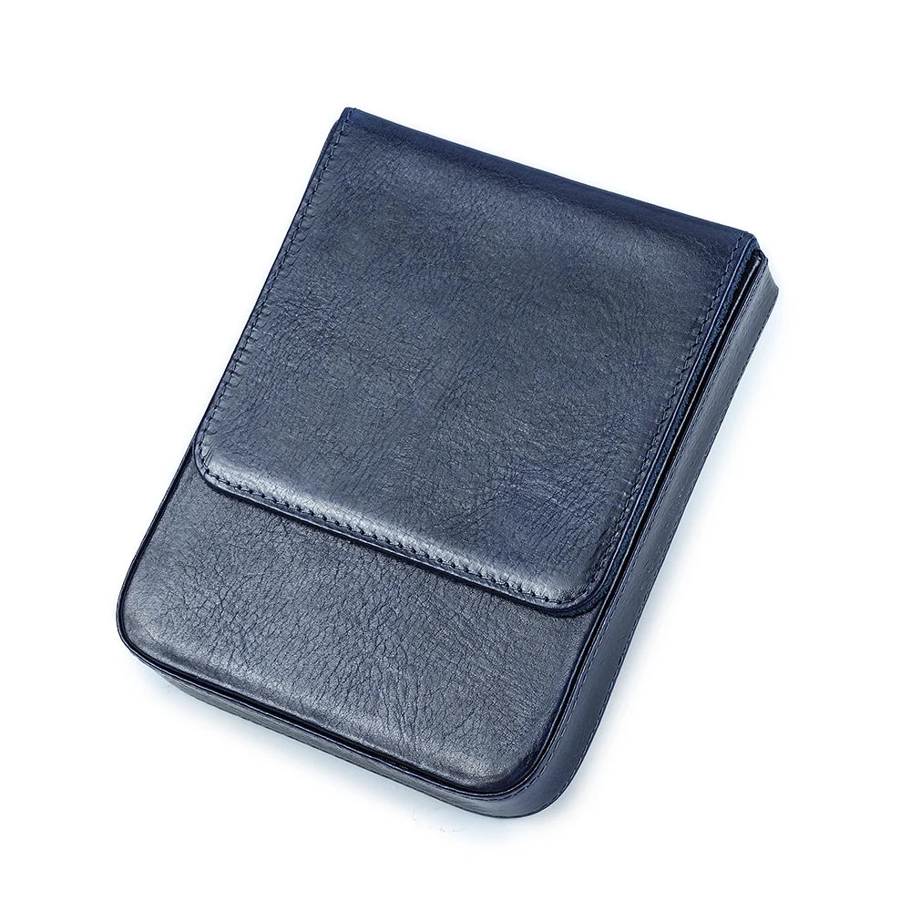 CONTACTS FAMILY Luxury Leather Pen Case — 6 Slot Organizer with Removable Tray