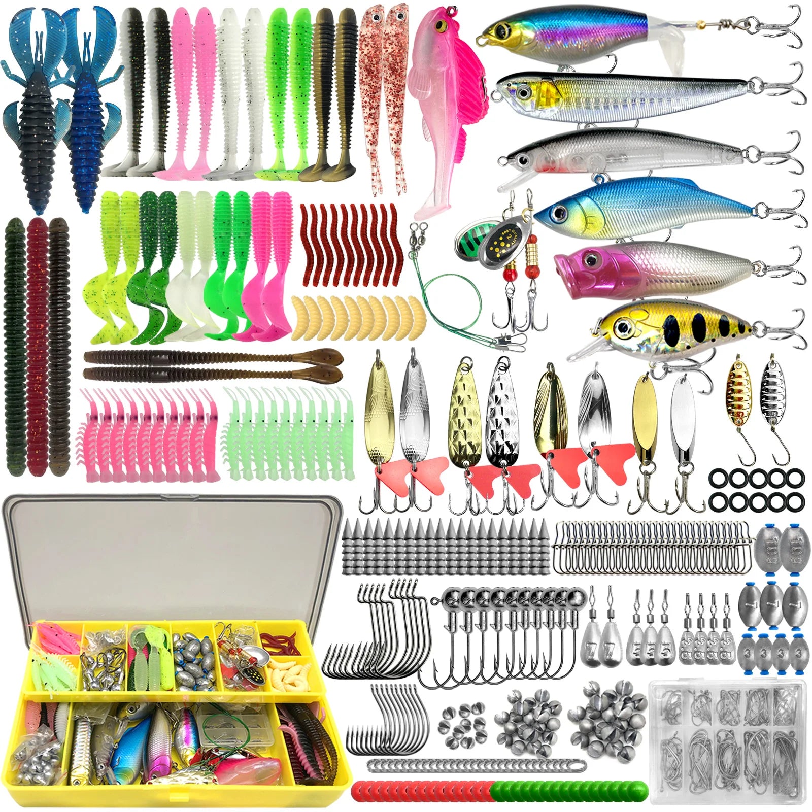 Professional Fishing Lure Kit — Multi-Piece Tackle Set with Storage Box