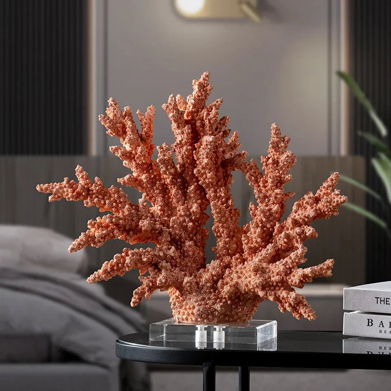 ZIZI FISH Resin Coral Sculpture — Decorative Hollow Crystal Ornament