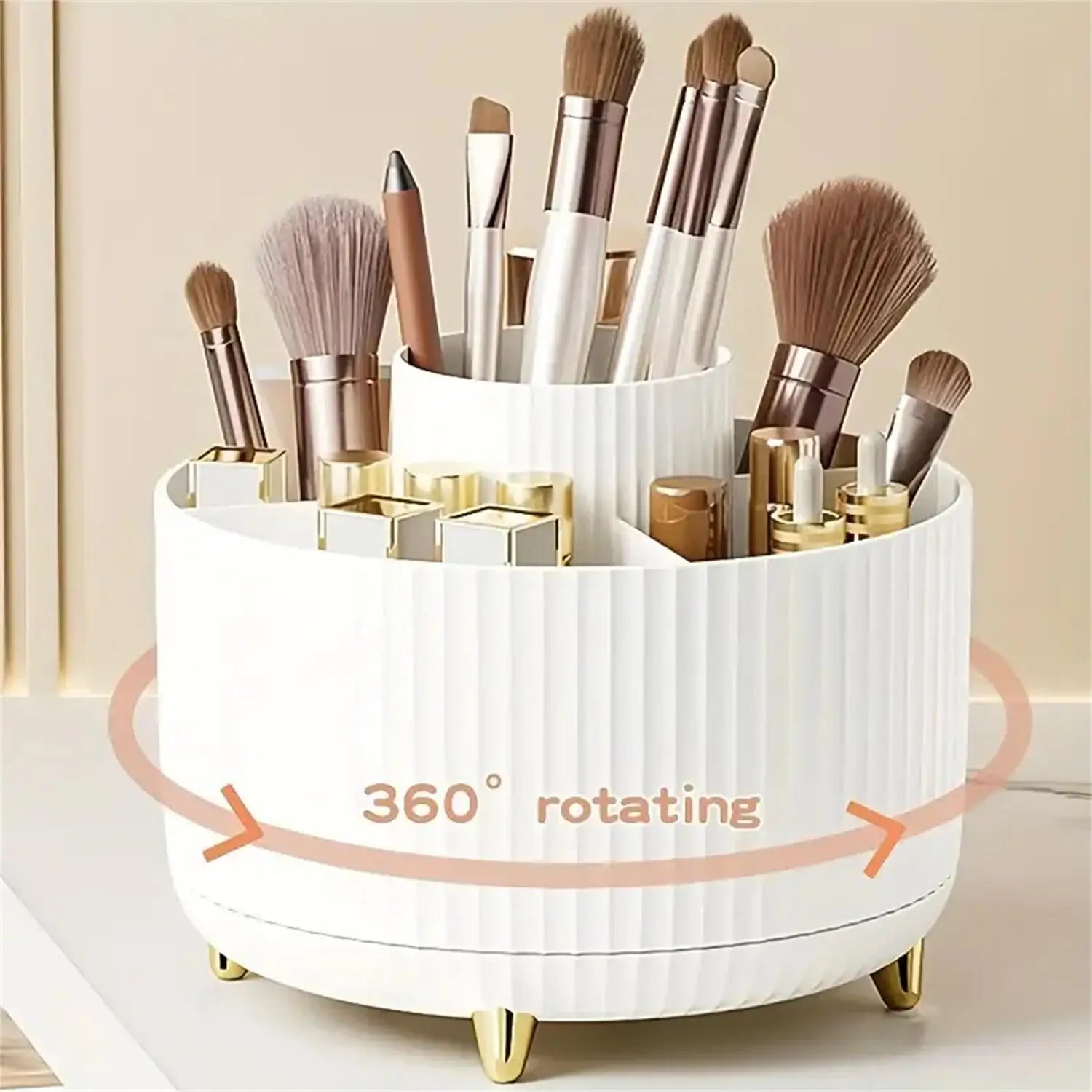 360° Rotating Makeup Organizer — Multi-Functional Cosmetic Storage Holder
