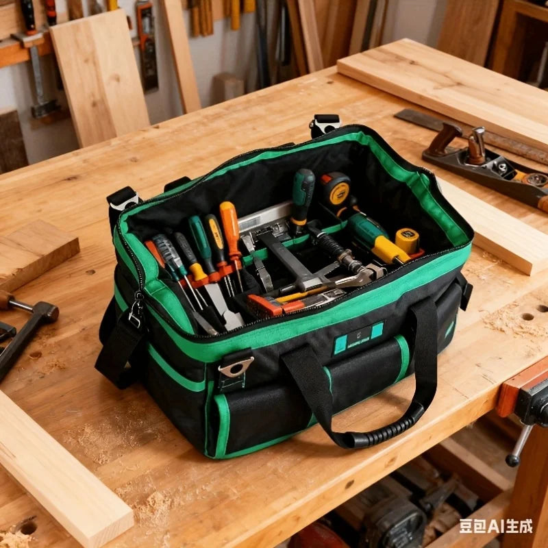 Heavy Duty Tool Bag Organizer — Wide Mouth Storage for Electricians