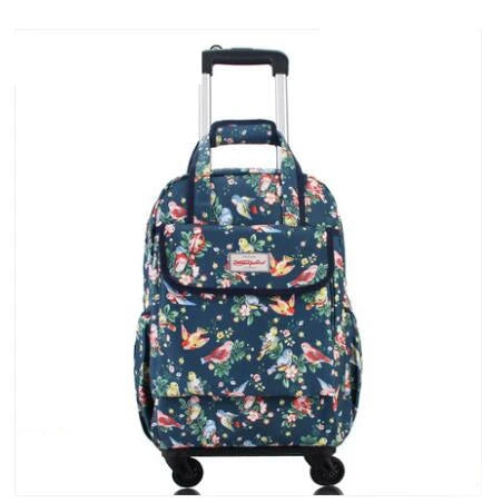 Women's Oxford Rolling Backpack — Versatile Travel Trolley Luggage